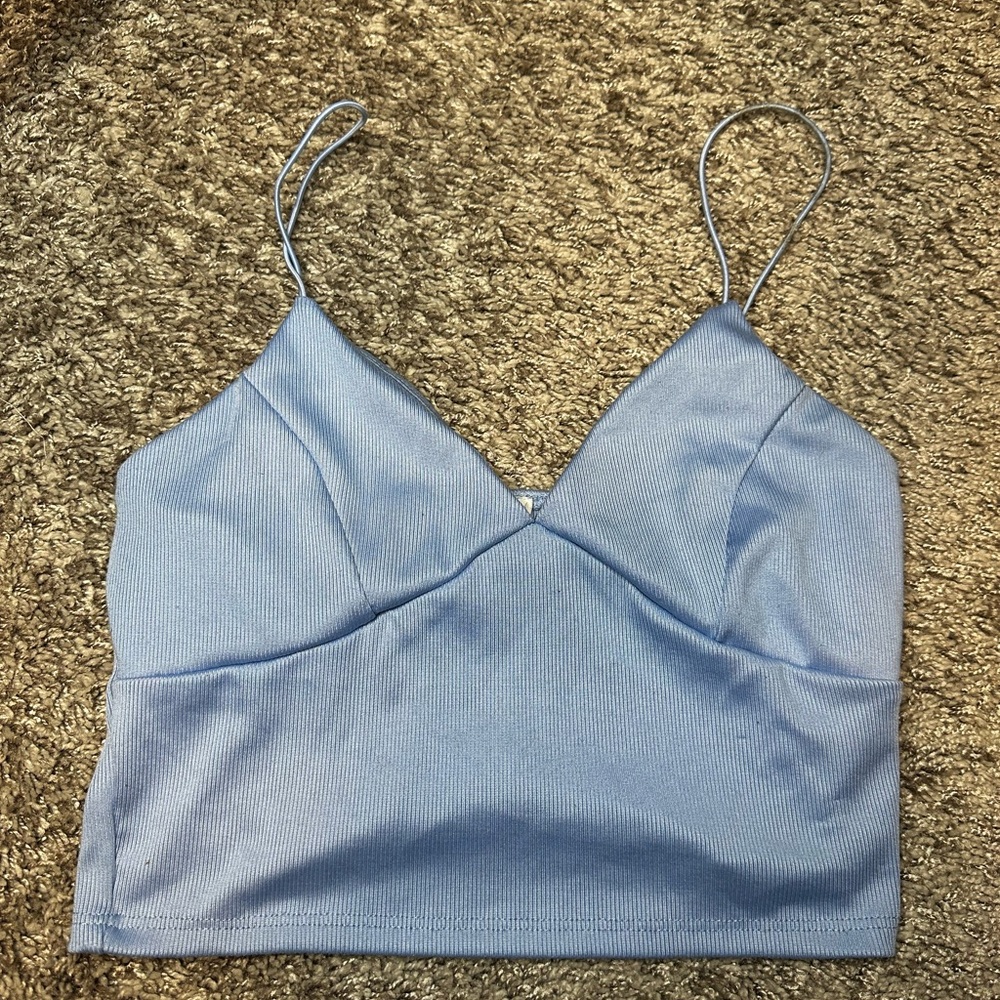 Timing Sky Blue Spaghetti Strap Top